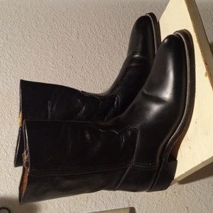 Justin Western Ranch Boots Black EUC 10A